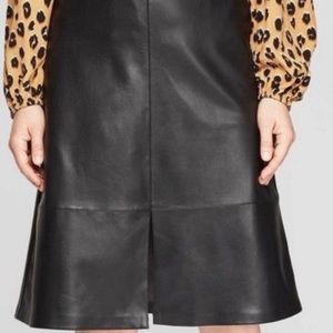 Faux leather skirt A-Line excellent condition